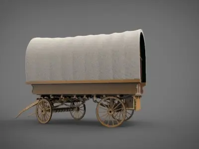 fantasy caravan cart 3D model