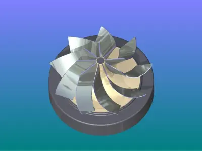 Impeller with 9 blades 3D model