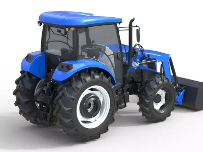 New Holland WorkMaster Utility Tractor Low-poly 3D model