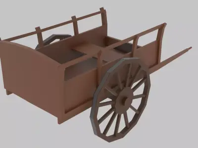 Low Poly Cart Free low-poly 3D model
