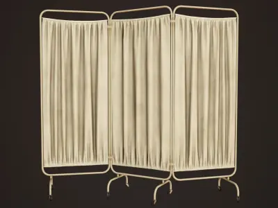 Hospital Room Divider - PBR Game Ready Low-poly 3D model