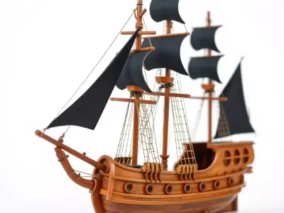 Grand Pirate Ship model pack Low-poly 3D model