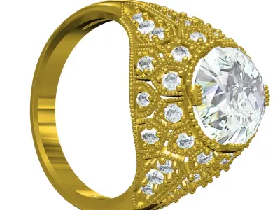 Antique Art Deco Vintage Ring 2 3D print model purchase