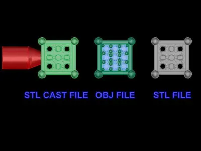 Cluster Square Diamond Stud Earring 3D print model