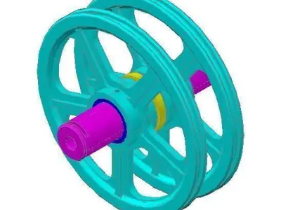 Catalinas spinning wheel with parts Free 3D model