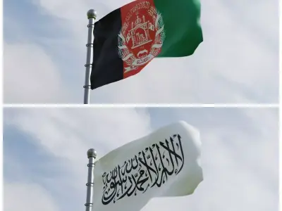 Animated Afghanistan Flags 3D model