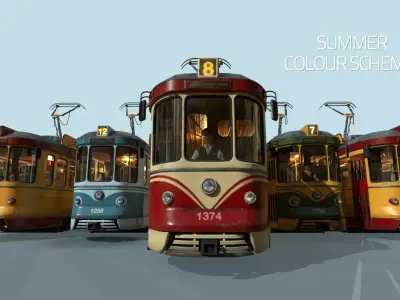 Tram Retro 3D model