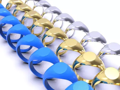 Oval Signet Ring 3D print model