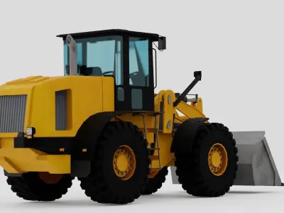 Loader wheel Low-poly 3D model