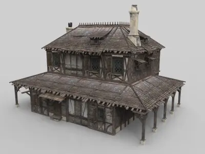 Medieval house fantasy 14  Low-poly 3D model