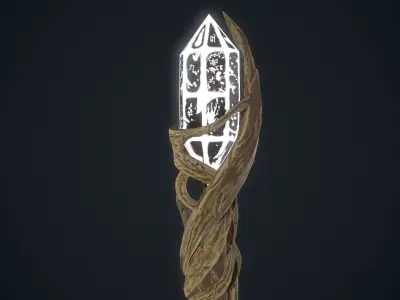Fantasy Staff Low-poly 3D model