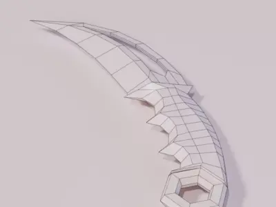 Ultra Low Poly Karambit Knife Low-poly 3D model