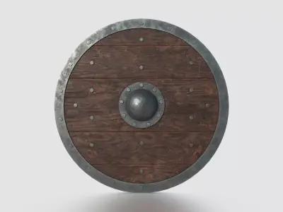Scandinavian Battle Shield Free low-poly 3D model