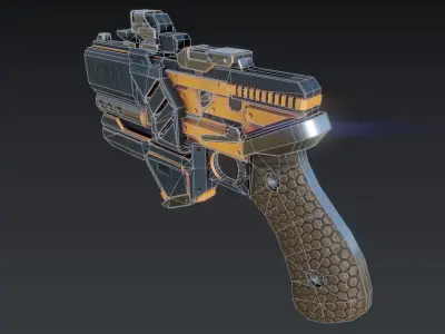 Pulse Pistol Low-poly 3D model