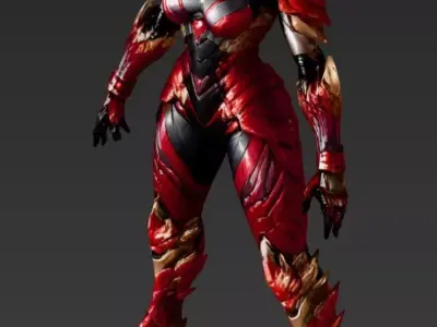 Female Dragon Robot 3D model