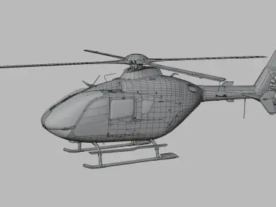 Eurocopter Low-poly 3D model