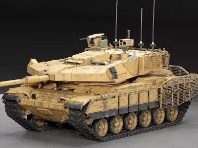 MZK Roketsan M60 High-Fidelity 3D Model with Modular Armor Low-poly 3D model