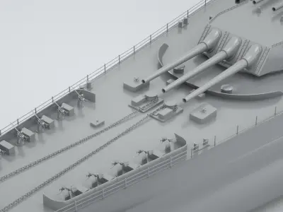 North Carolina Class Battleship 3D model