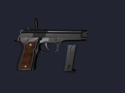 Low Poly Weapons gun with scope Low-poly 3D model
