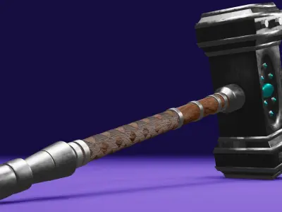 High-poly hammer in fortnite 3D model