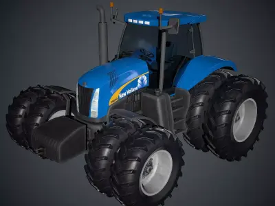 New Holland T8040 Low Poly Low-poly 3D model