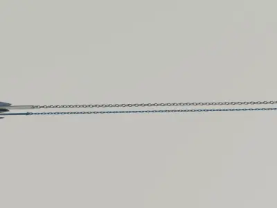 Danforth Anchor with Chain Set 3D model