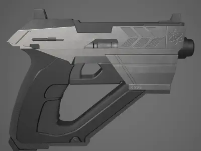 futuristic colt Free low-poly 3D model
