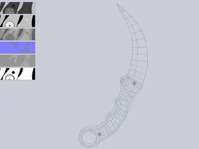 Combat karambit Low-poly 3D model