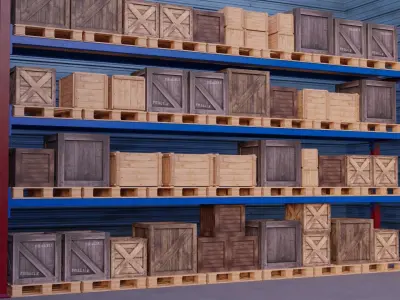 Warehouse Rack Storage 3D model 3D model