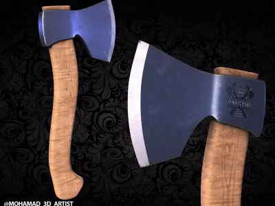 wooden axe Free low-poly 3D model order