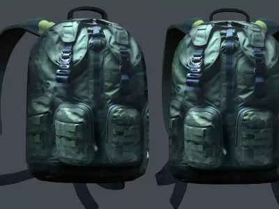Backpack Camping Generic military human bag storqge baggage Low-poly 3D model shop