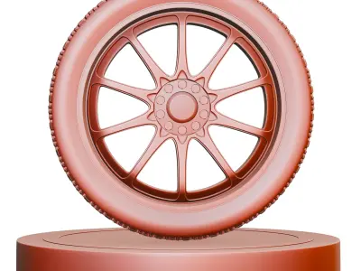 High-Detail Realistic Wheel Concept Design - 4K Textures Low-poly 3D model V1