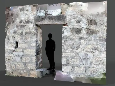 Abandoned House Ruined Part Scan - Chapel Entrance 01 3D model