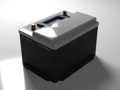 Car battery - Made in Russia Free low-poly 3D model