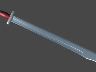 Grossmesser sword with Xyphos handle Low-poly 3D model