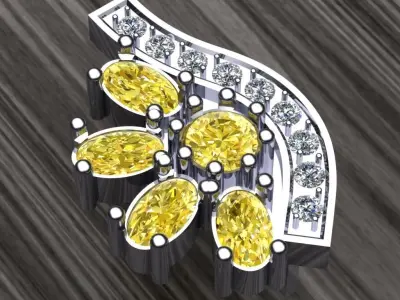 SolarCrest earing Part of garniture 3D print model