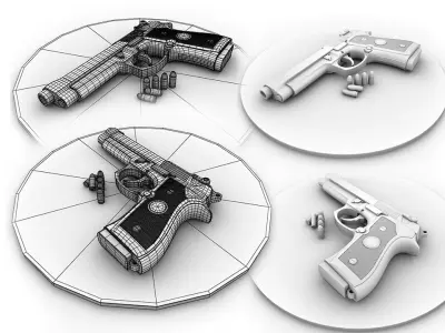 Pistol gun 3D model shop