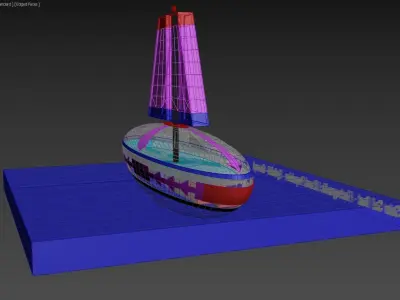 Solar Sail Boat - Electrogravitic lift and propulsion - Concept 3D model
