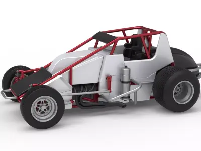 Dirt Silver Crown Car Scale 1 to 25 3D print model