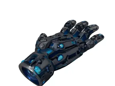 SciFi Cybernetic Robotic Hand Low-poly 3D model