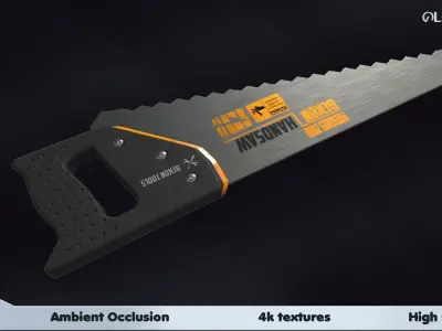 Hand Saw Low-poly 3D model
