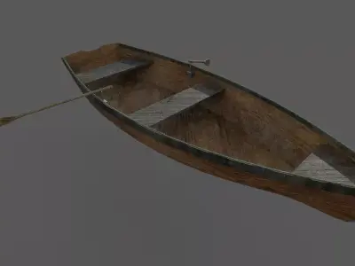 Wooden Boat Low-poly 3D model Low-poly 3D model purchase