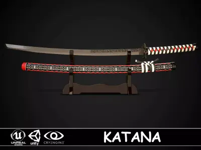Katana 02 Low-poly 3D model