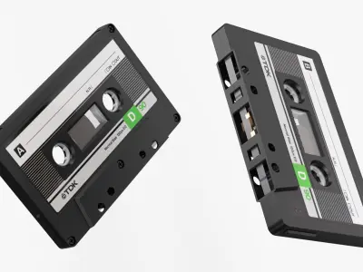 Cassette Tape - TDK D90 1986-1987 US - No Case 3D model