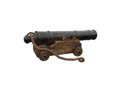 PBR Ship Cannon Model  Low-poly 3D model