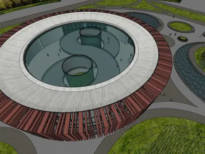 CIRCULAR COMMERCIAL HUB 3D MODEL 3D model