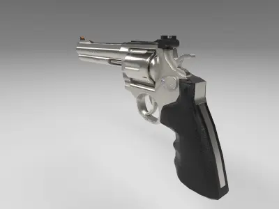 Smith and Wesson revolver Free low-poly 3D model
