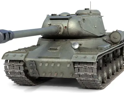IS 2 Soviet Heavy Tank Low-poly 3D model