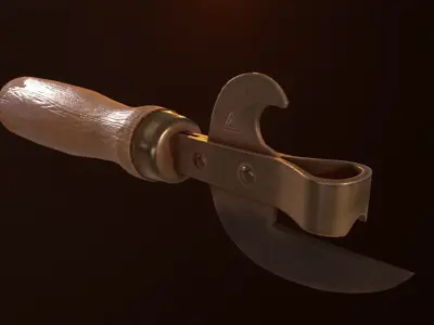 Can opener Low-poly 3D model get
