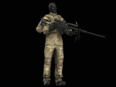 Crye Precision G4 Combat Pants and Field Shirt Low-poly 3D model